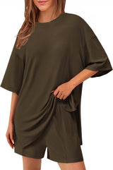 Ensemble femme short et top oversize vert – Look casual chic confortable