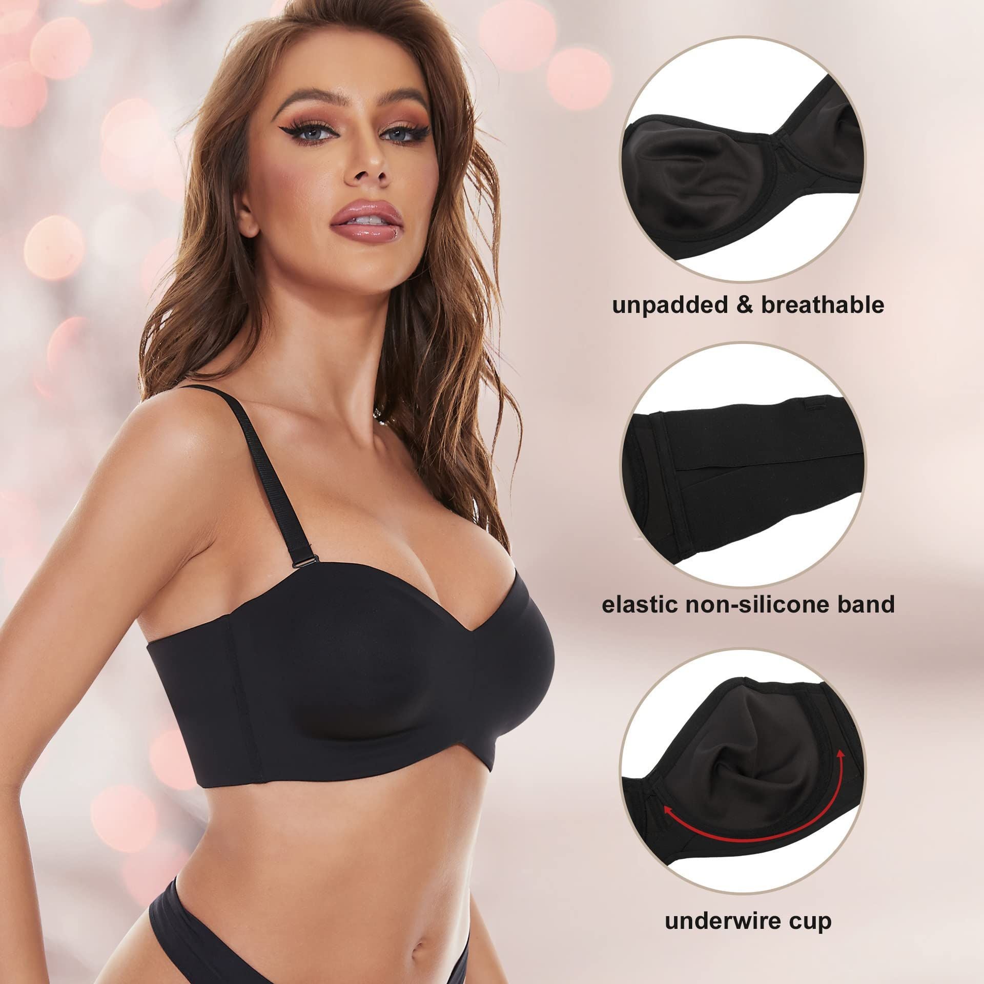 Brassière confort sans bretelles et sans coutures