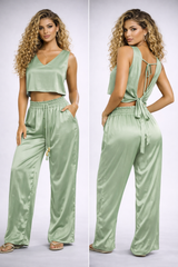 Ensemble pantalon en soie indienne – Plusieurs coloris