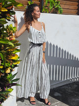 Ensemble rayure ( débardeur + pantalon large), île de la Réunion 974