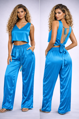 Ensemble pantalon en soie indienne – Plusieurs coloris