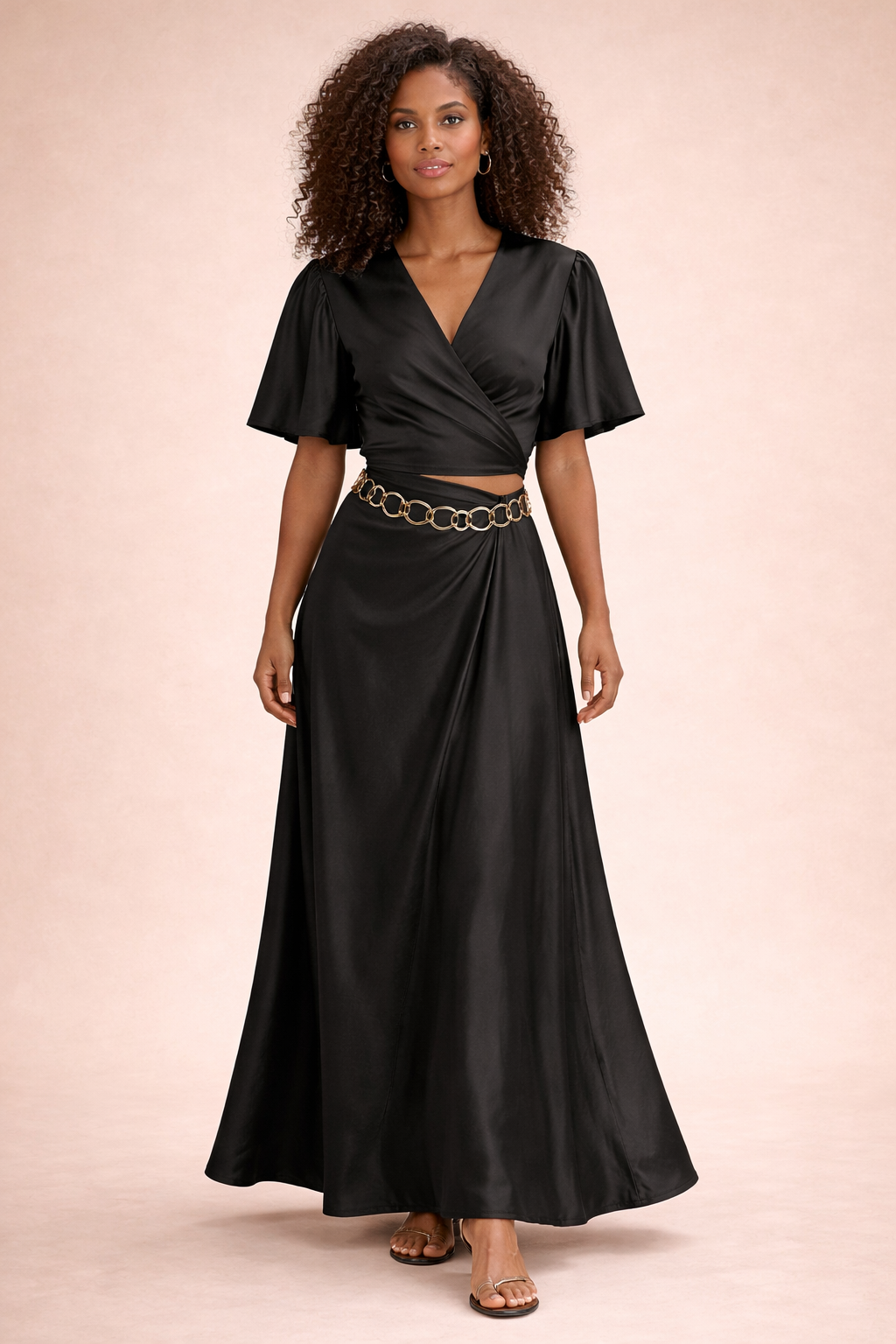 🌿 ENSEMBLE BRISE SOYEUSE – Jupe portefeuille & top cache-cœur en soie indienne