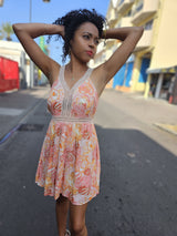 Robe courte dentelle 974,île de la Réunion
