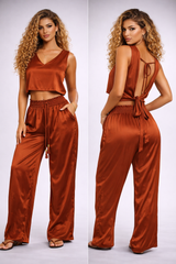 Ensemble pantalon en soie indienne – Plusieurs coloris