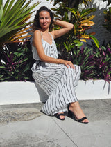 Ensemble rayure ( débardeur + pantalon large), île de la Réunion 974
