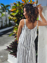 Ensemble rayure ( débardeur + pantalon large), île de la Réunion 974