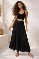 🌸 Jupe Églantine – Jupe longue bohème doublée