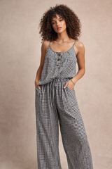 Ensemble pantalon Vichy fluide – Tissu naturel