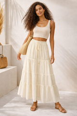 🌸 Jupe Églantine – Jupe longue bohème doublée